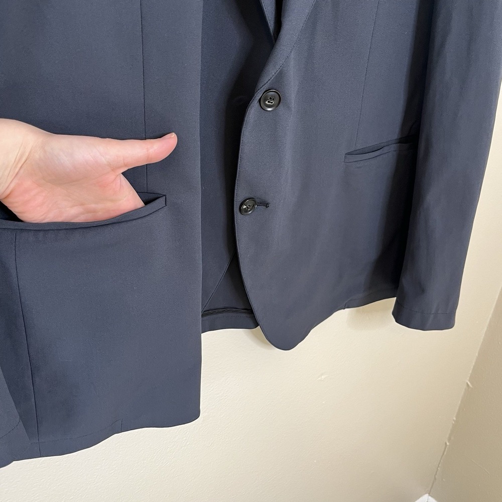 Mens Performance Sport Coat Blazer Sene Blue Travel Business Career Work Mens - Picture 4 of 8